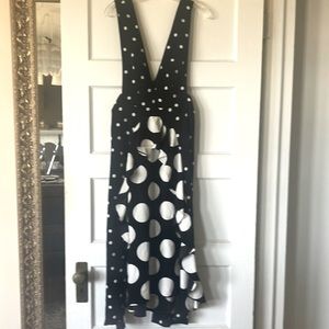 Topshop dress/jumper in black & white mixed polka dot fabric